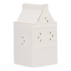 Huisje | Porselein | Led-verlichting | 17cm | Wit