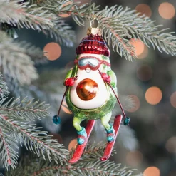 Humoristische Avocado Op Ski's Kersthanger