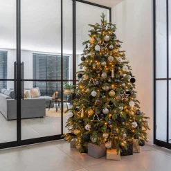 Inpakpapier Mat Grijs | Met Geometrisch Patroon In Rosé Goud | 200x70 Cm