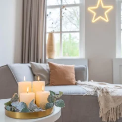 Ivoor Stompkaars Met Gouden Glitter | 10 Cm