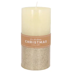 Ivoor Stompkaars Met Gouden Glitter | 15 Cm