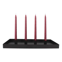 Kaarsenplateau Magnetisch | 42x22 Cm | Mat Zwart | Incl Kaarsenhouders
