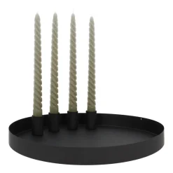 Kaarsenplateau Magnetisch | Ø 30 Cm | Mat Zwart | Incl Kaarsenhouders