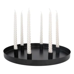 Kaarsenplateau Magnetisch | Ø 40 Cm | Mat Zwart | Incl Kaarsenhouders