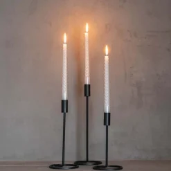 Kandelaar Mat Zwart | 25 Cm Hoog | Metaal