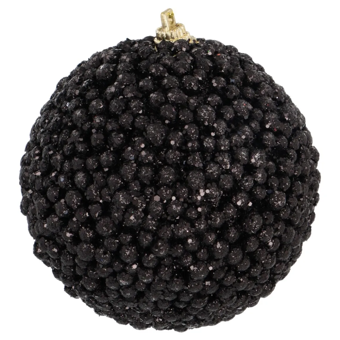 Kerstbal Met Kraaltjes | Zwart | 8 Cm