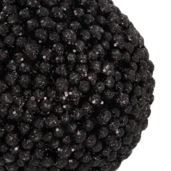 Kerstbal Met Kraaltjes | Zwart | 8 Cm
