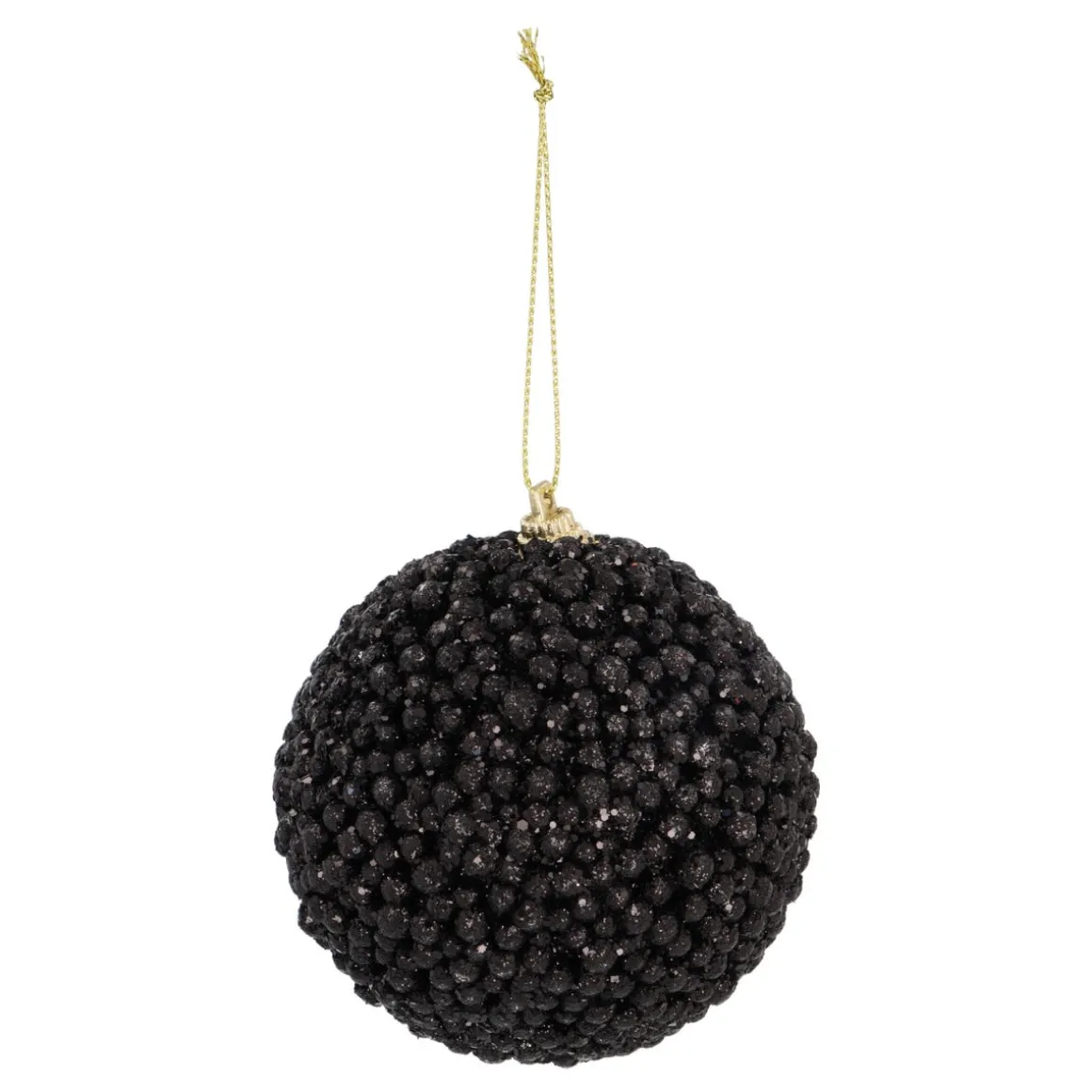 Kerstbal Met Kraaltjes | Zwart | 8 Cm