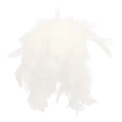 Kerstbal Met Veren | Wit | 8 Cm