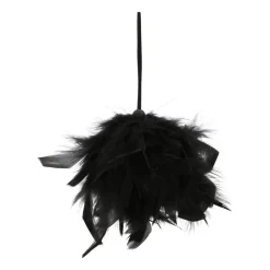 Kerstbal Veren 8cm Zwart