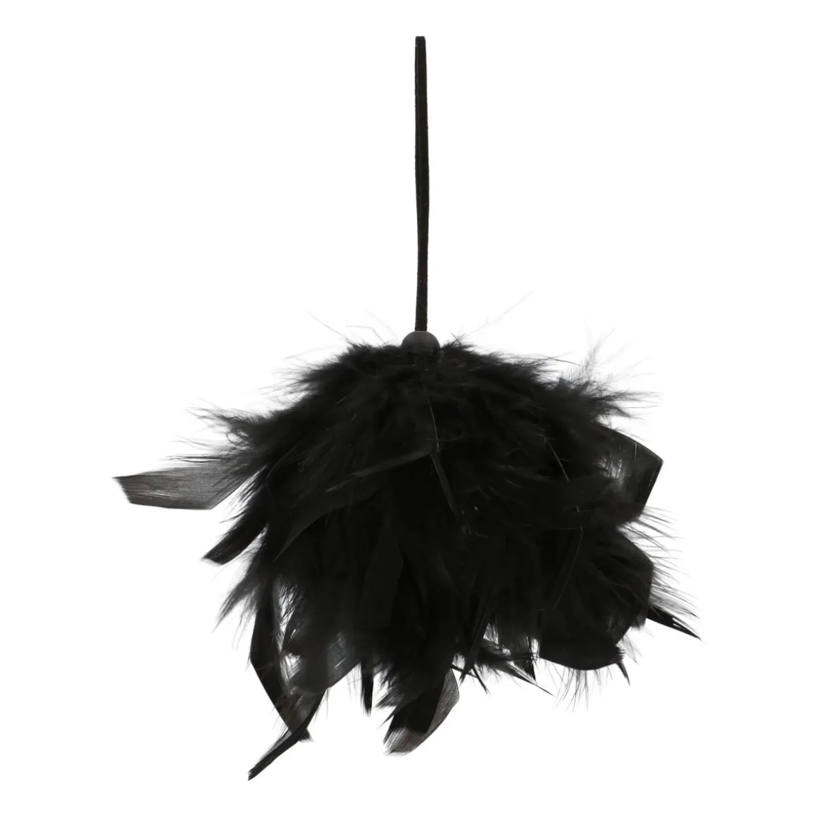 Kerstbal Veren 8cm Zwart