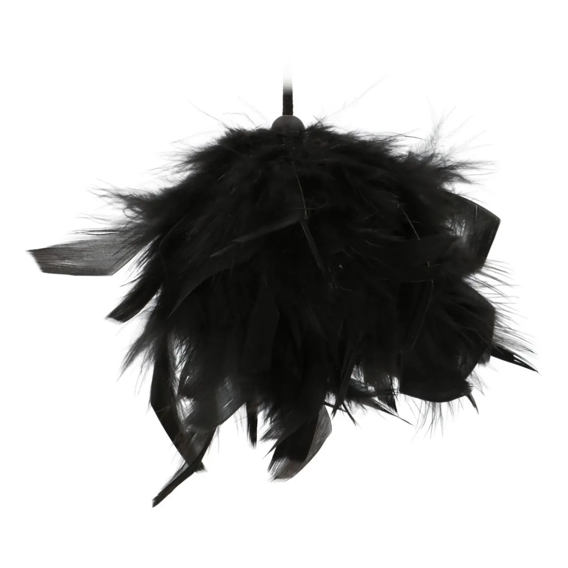 Kerstbal Veren 8cm Zwart