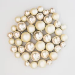 Kerstballen 44 St | Champagne | Kunststof | 5-8 Cm | In Koker