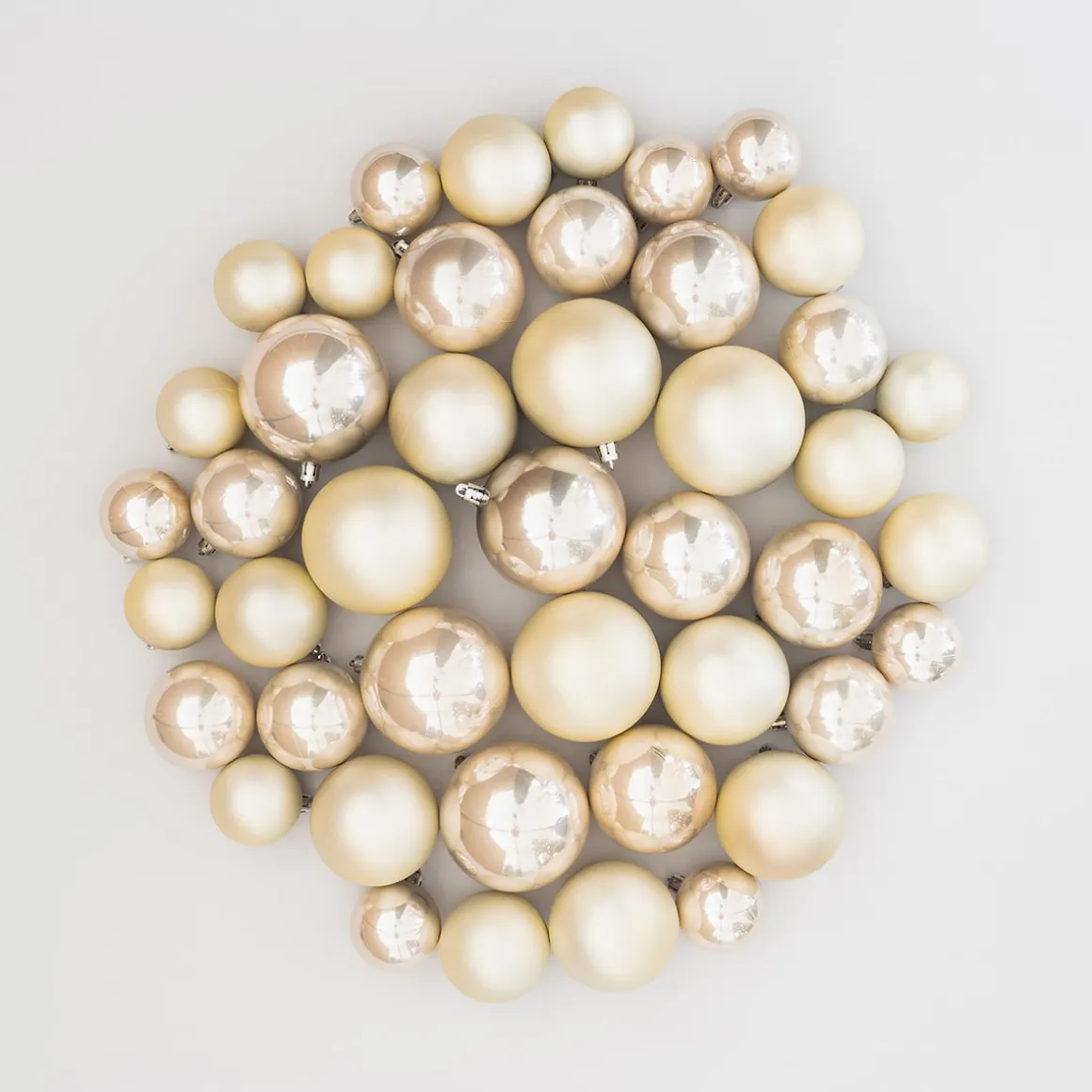 Kerstballen 44 St | Champagne | Kunststof | 5-8 Cm | In Koker