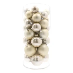 Kerstballen 44 St | Champagne | Kunststof | 5-8 Cm | In Koker