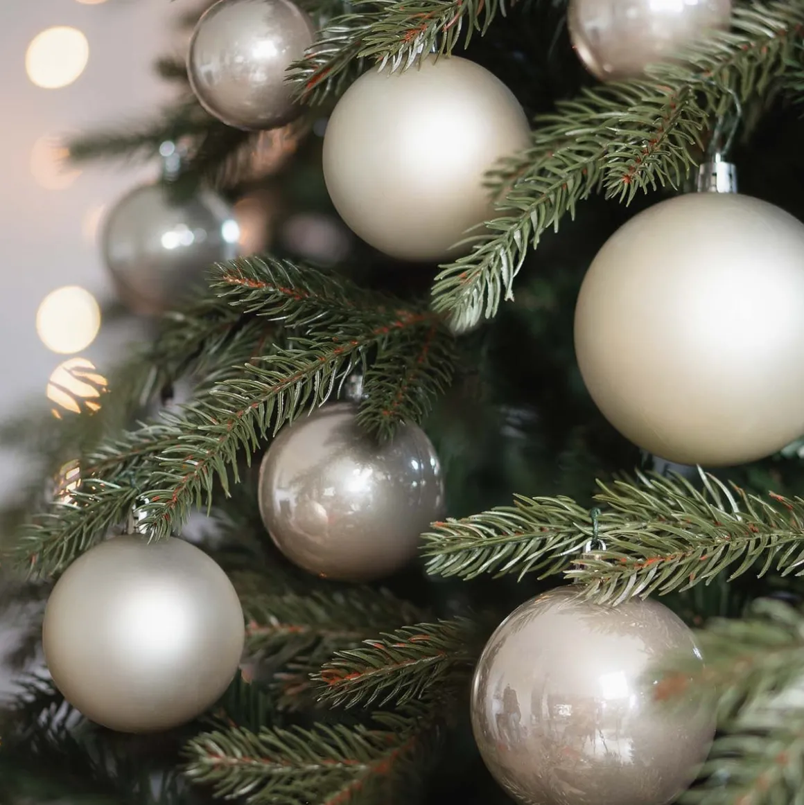 Kerstballen 44 St | Champagne | Kunststof | 5-8 Cm | In Koker