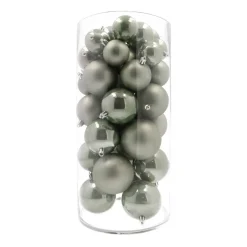 Kerstballen 44 St | Cottage Green | Kunststof | 5-8 Cm | In Koker