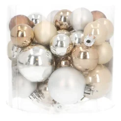 Kerstballen 32 St | Home Sweet Home Mix | Kunststof | 2,5 - 4 Cm | In Koker
