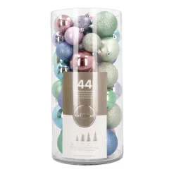 Kerstballen 44 St | Multi Pastel | Kunststof | 5-8 Cm | In Koker