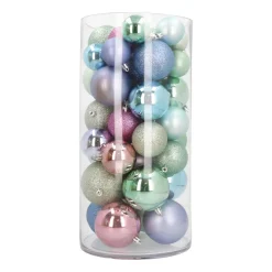 Kerstballen 44 St | Multi Pastel | Kunststof | 5-8 Cm | In Koker