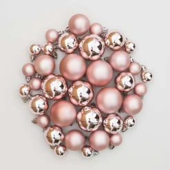 Kerstballen 36 St | Oudroze | Kunststof | 2,5 - 5 Cm | In Koker