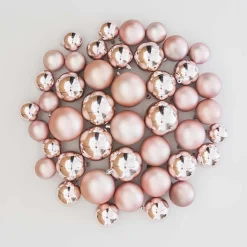 Kerstballen 44 St | Oudroze | Kunststof | 5-8 Cm | In Koker