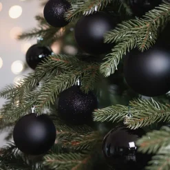 Kerstballen 44 St | Zwart | Kunststof | 5-8 Cm | In Koker