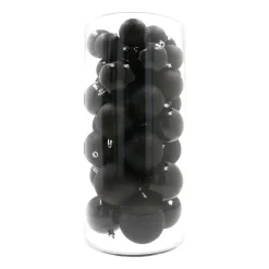 Kerstballen 44 St | Zwart | Kunststof | 5-8 Cm | In Koker