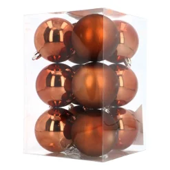 Kerstballen Set 12 St | Brons | Kunststof