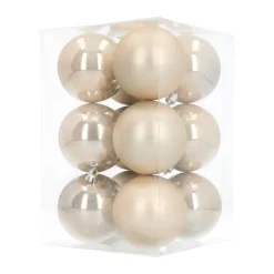 Kerstballen Set 12 St | Champagne | Kunststof