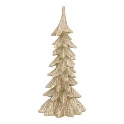Kerstboom Champagne Met Sneeuw 27cm Polyresin