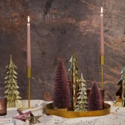 Kerstboom Champagne Met Sneeuw 27cm Polyresin