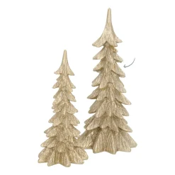 Kerstboom Champagne Met Sneeuw 27cm Polyresin