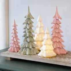 Kerstboom Porselein 17 Cm Wit LED