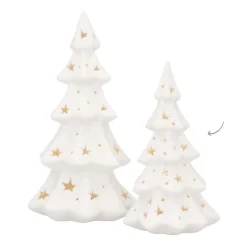 Kerstboom Porselein 17 Cm Wit LED