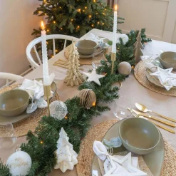 Kerstboom Porselein 17 Cm Wit LED