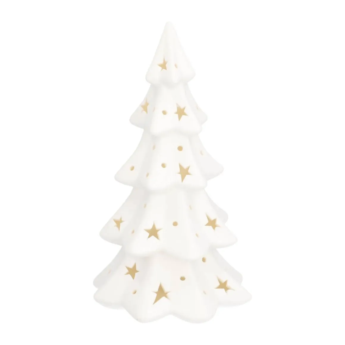 Kerstboom Porselein 22 Cm Wit LED