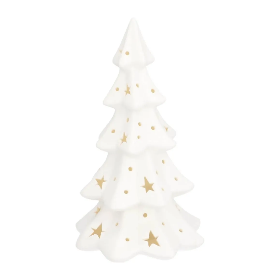 Kerstboom Porselein 22 Cm Wit LED