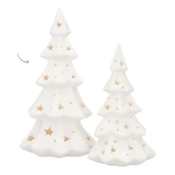 Kerstboom Porselein 22 Cm Wit LED
