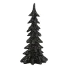 Kerstboom Zwart Met Sneeuw 19cm Polyresin