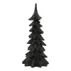 Kerstboom Zwart Met Sneeuw 27cm Polyresin