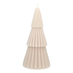 Kerstboomkaars Met Laagjes Taupe