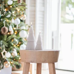 Kerstboomkaars Met Laagjes Taupe