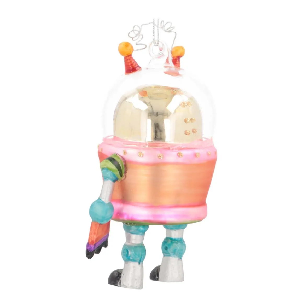 Kersthanger Alien Robot | Glas | Multi | 12cm