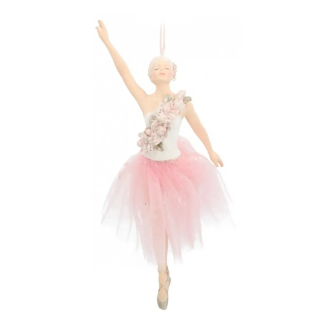 Kersthanger Ballerina Met Rokje 18 Cm Roze