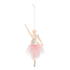 Kersthanger Ballerina Met Rokje 18 Cm Roze