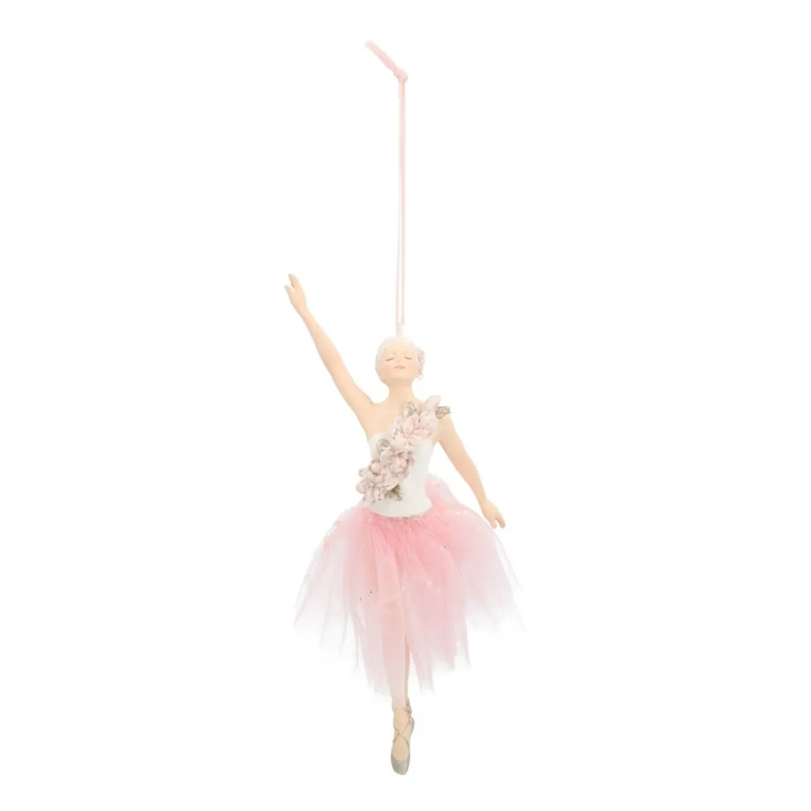Kersthanger Ballerina Met Rokje 18 Cm Roze