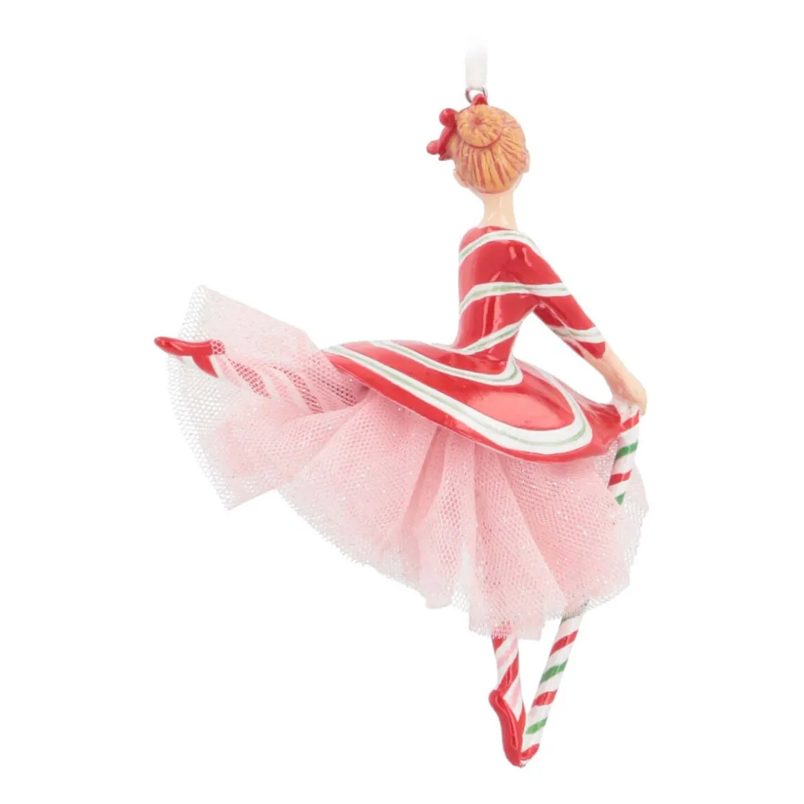 Kersthanger Ballerina Met Zuurstok | Polyresin | 16cm