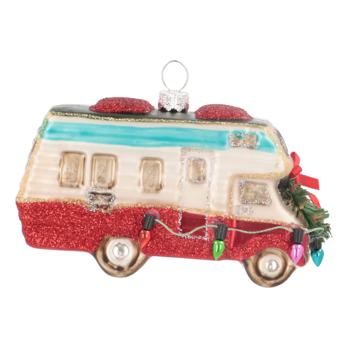 Kersthanger Camper | Glas | Rood | 11cm