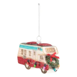 Kersthanger Camper | Glas | Rood | 11cm